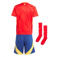 Camisa de Futebol Espanha Equipamento Principal Infantil Europeu 2024 Manga Curta (+ Calças curtas)